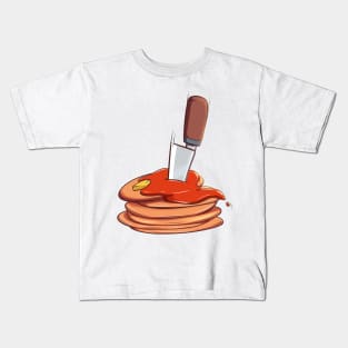 Cut Knife Pancake Halloween Cute Food Kids T-Shirt